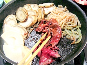 太牛蒡とタケノコの贅沢すき焼き