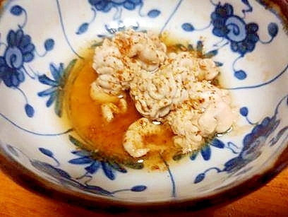 鱈の　白子の　酒蒸し