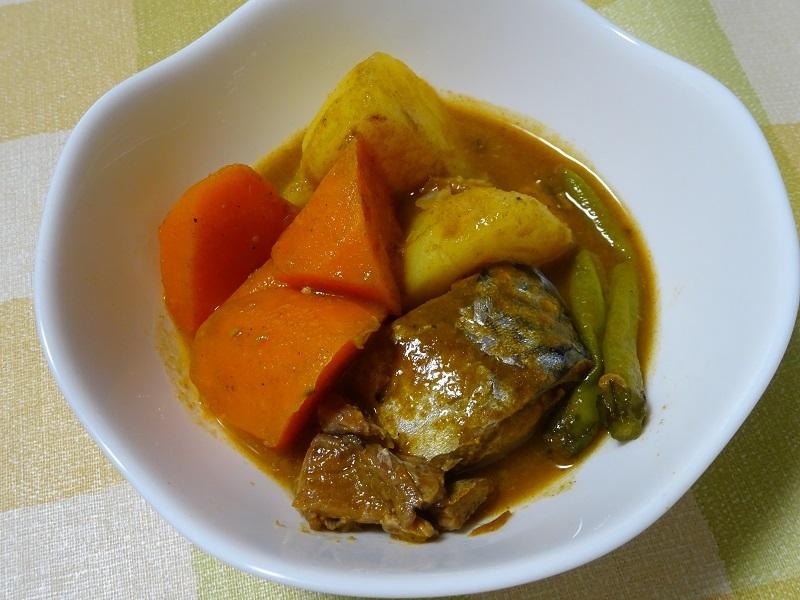 さばカレー缶で!さばと野菜のカレー煮