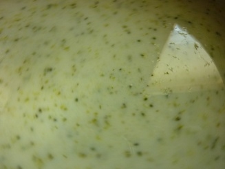 玉ねぎ氷入りブロッコリーポタージュスープ