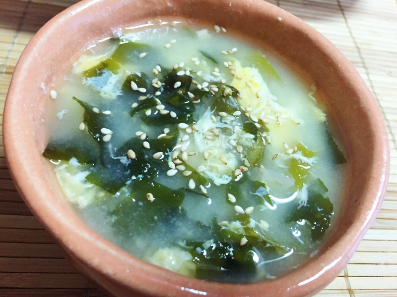 中華風かき玉わかめスープ