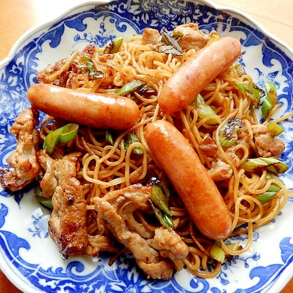 まな板なし！+ウインナー❤市販品でも美味な焼きそば