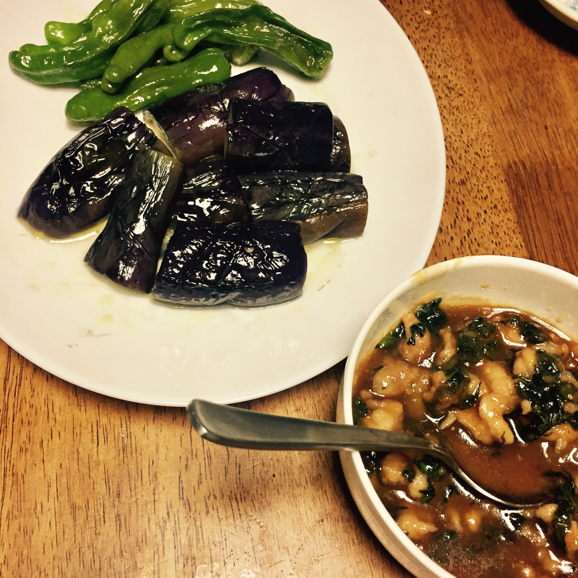 ご飯が進む！茄子とシシトウの肉味噌ダレ