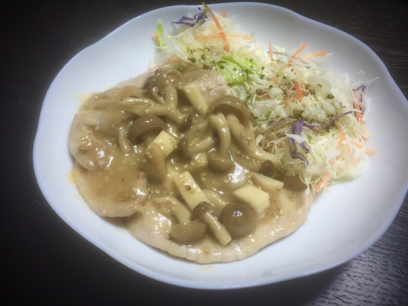 豚肉ときのこの味噌生姜焼き