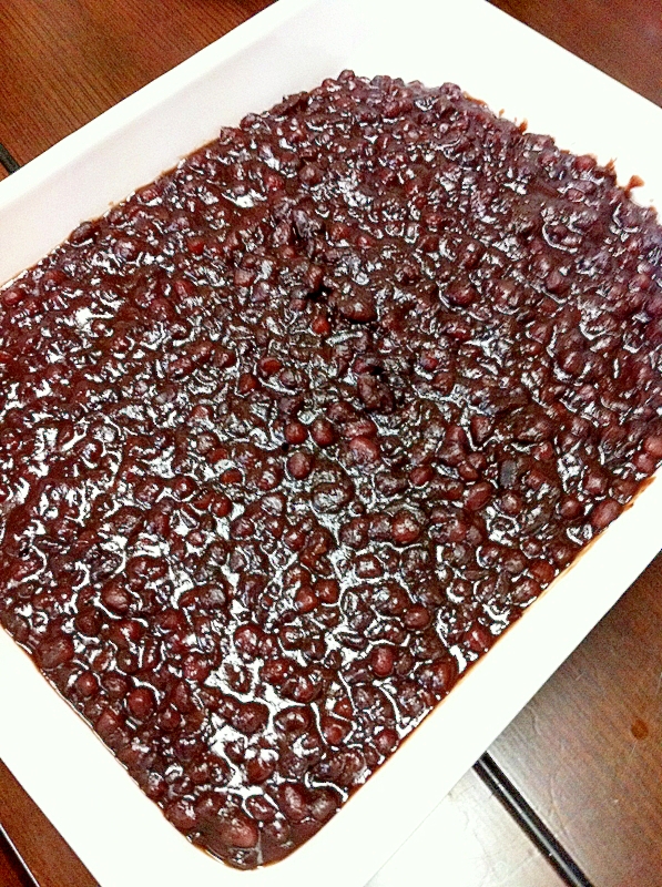 固くなってしまった小豆であんこ