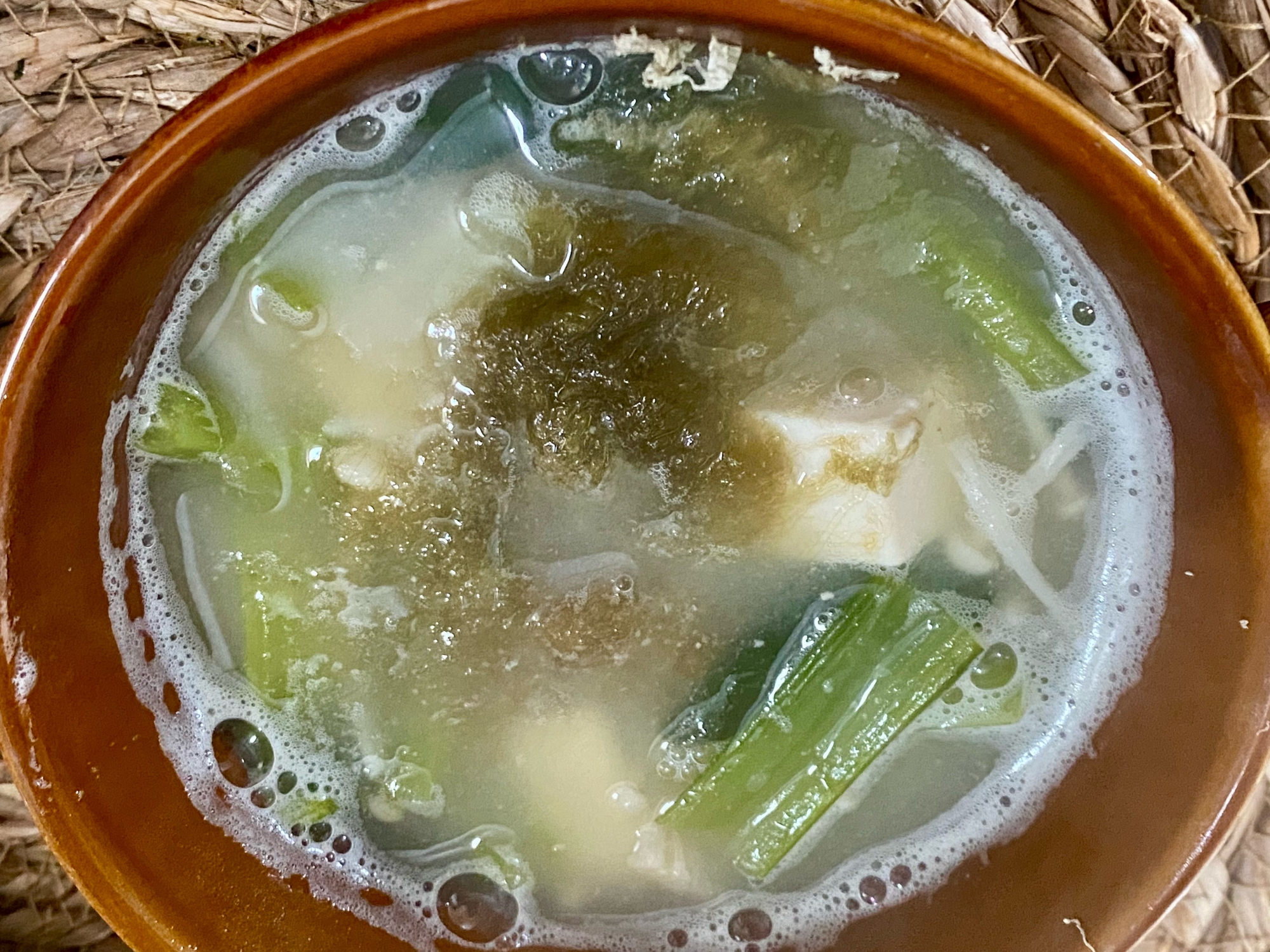 ✥とろろ昆布と小松菜の味噌汁✥
