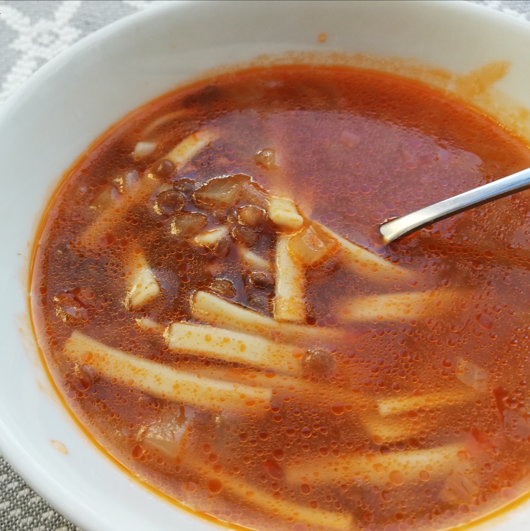 トルコ料理★緑レンズ豆とパスタのスープ