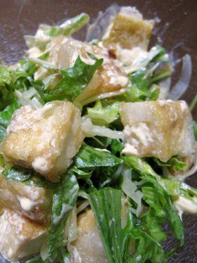 揚げ焼き豆腐の簡単サラダ