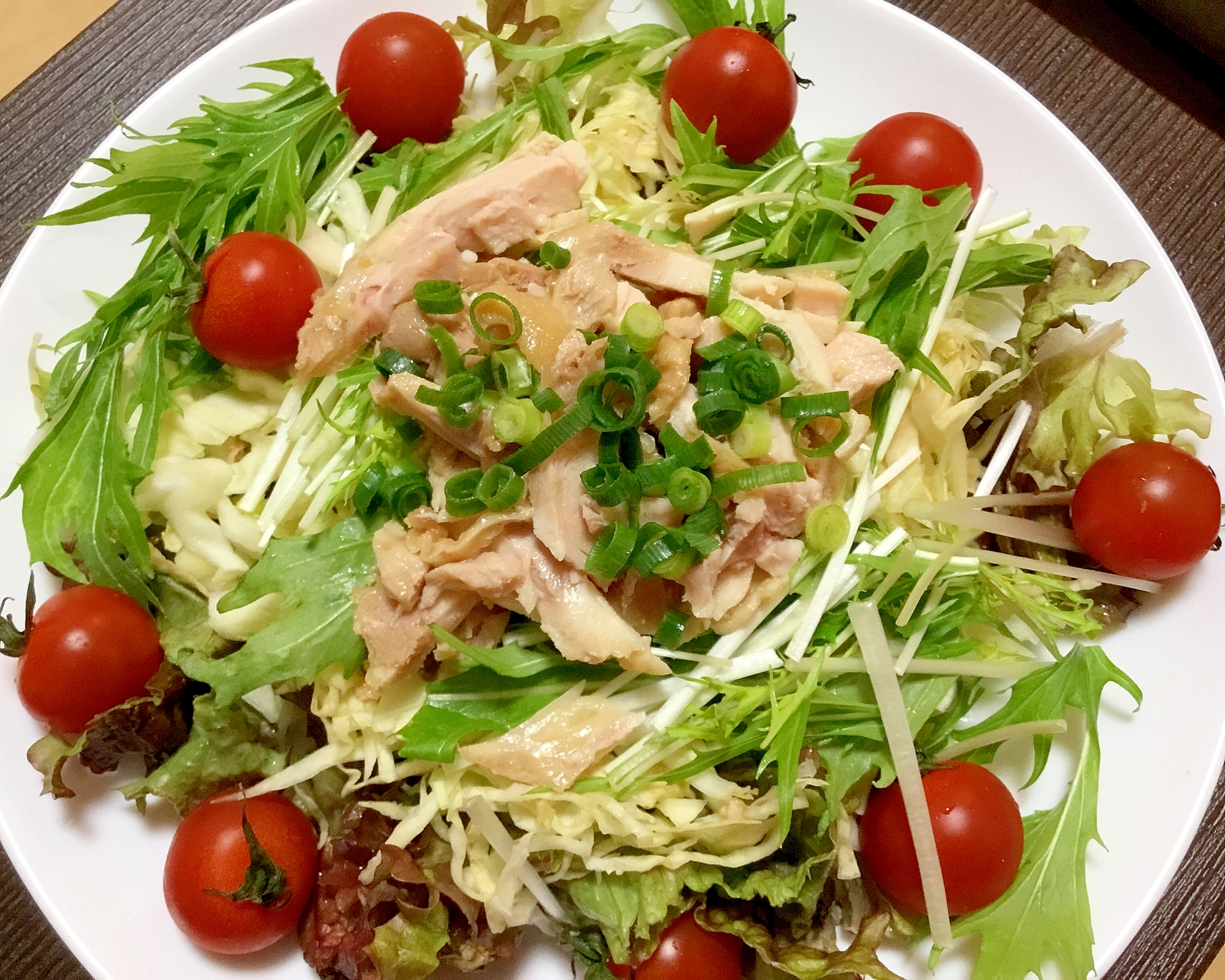 鳥チャーシューと水菜のサラダ