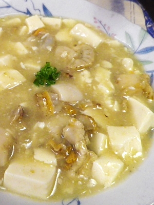 ホタテ豆腐のスープ煮