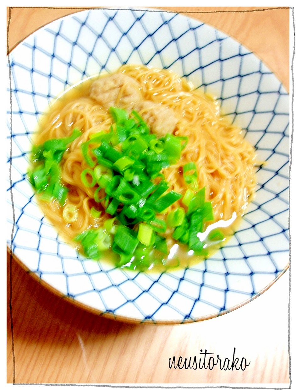 皿うどんの麺で和ラーメン風