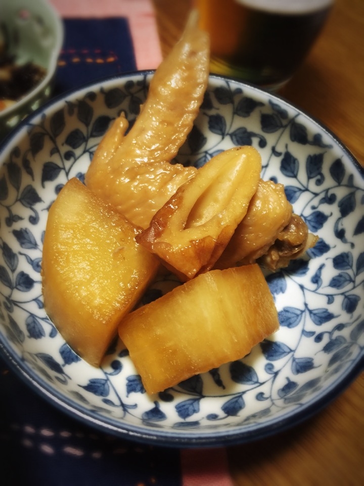 *時短で簡単！鶏手羽とちくわの煮物*