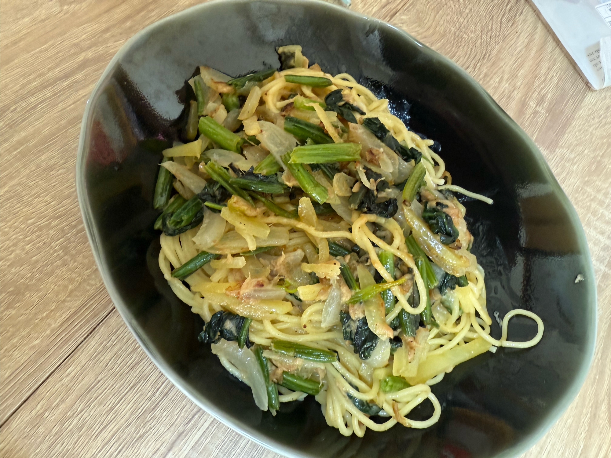 ほうれん草とツナのパスタ