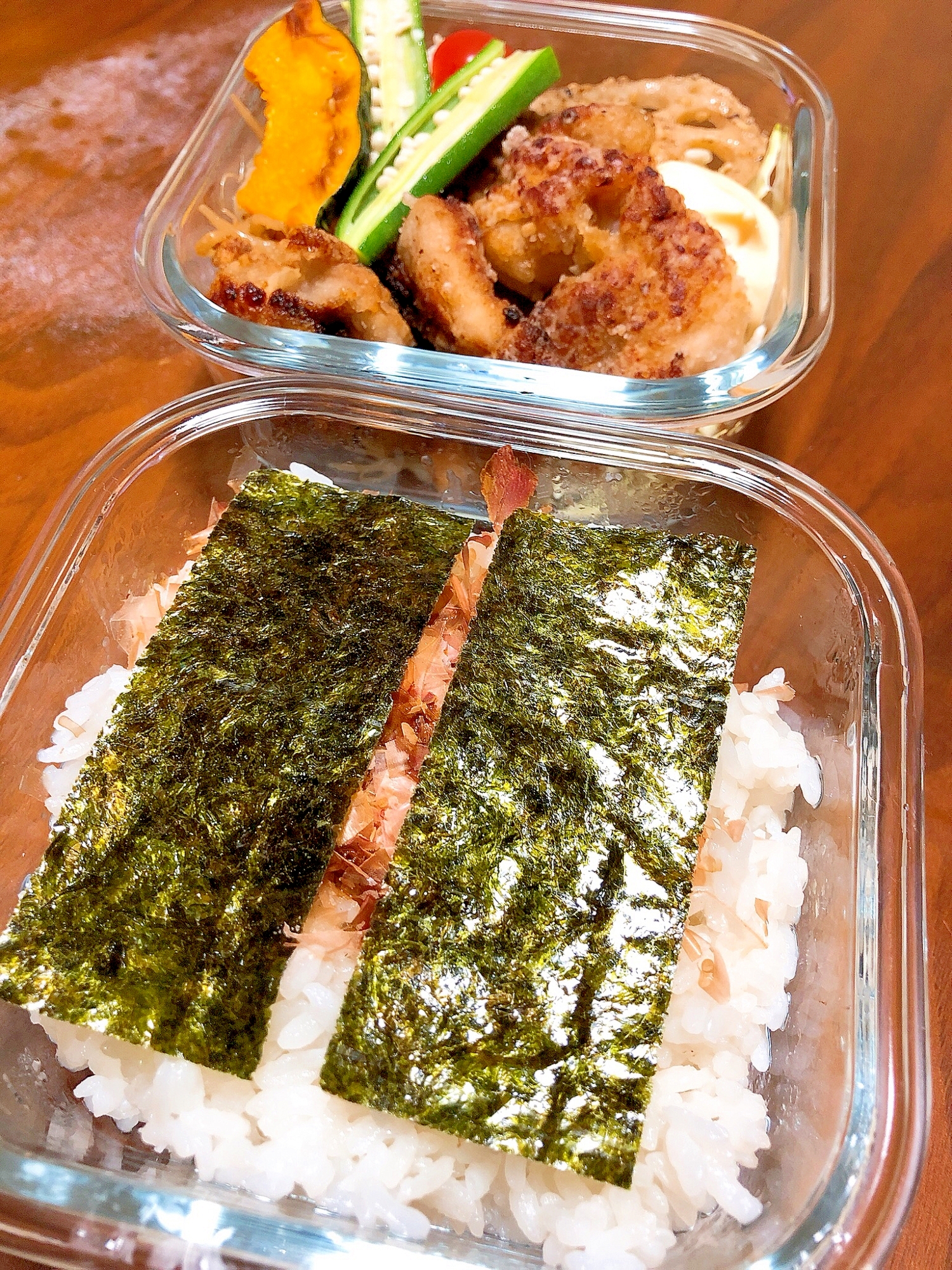 今日はのり弁☆おかかと味付け海苔で！