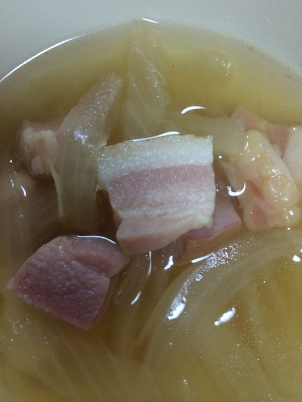 ブロックベーコンのオニオンスープ(´Д` )