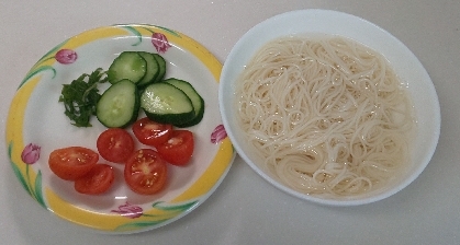 野菜たっぷり⌘そうめん♫