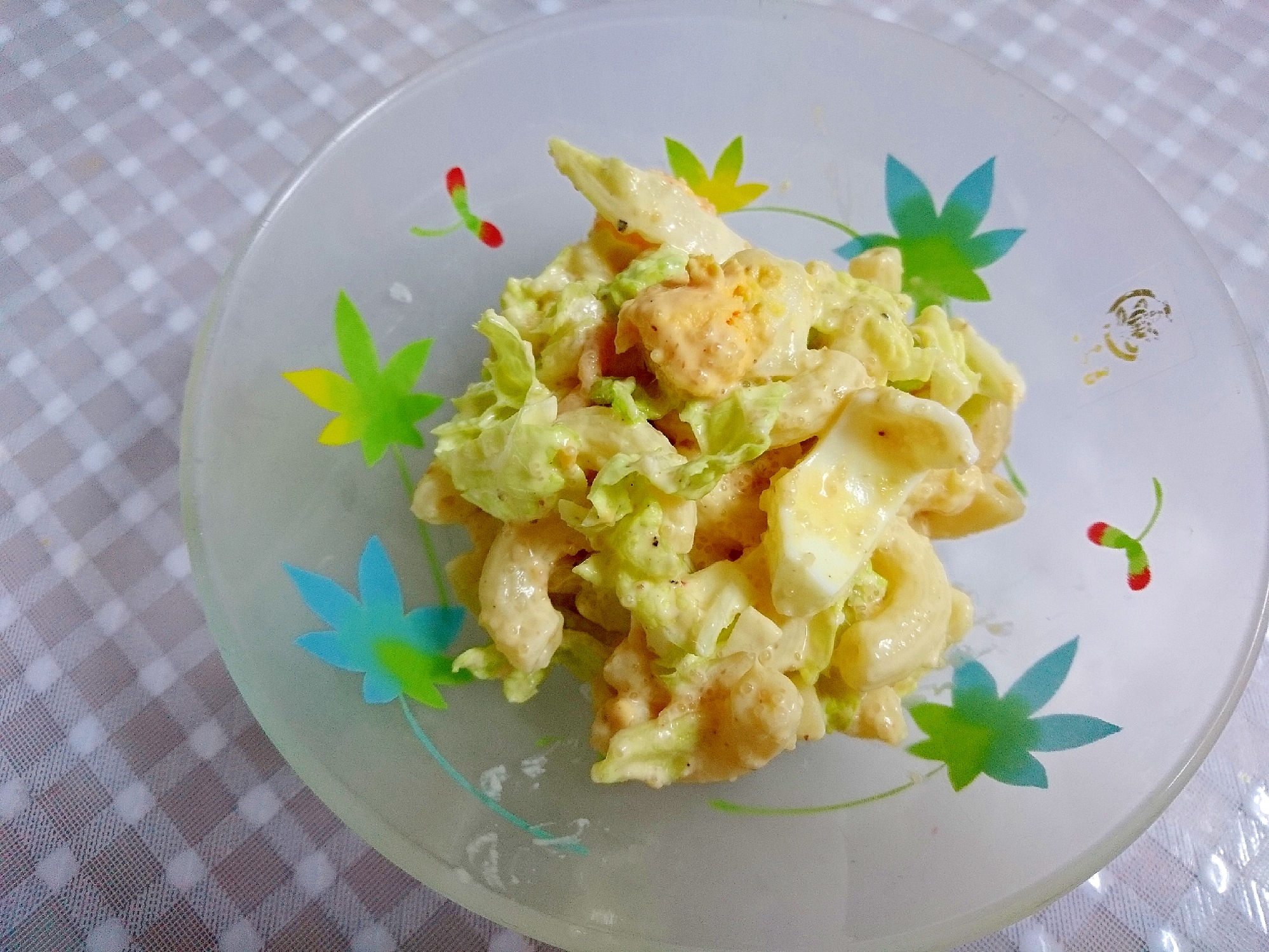 白菜とマカロニの明太マヨサラダ