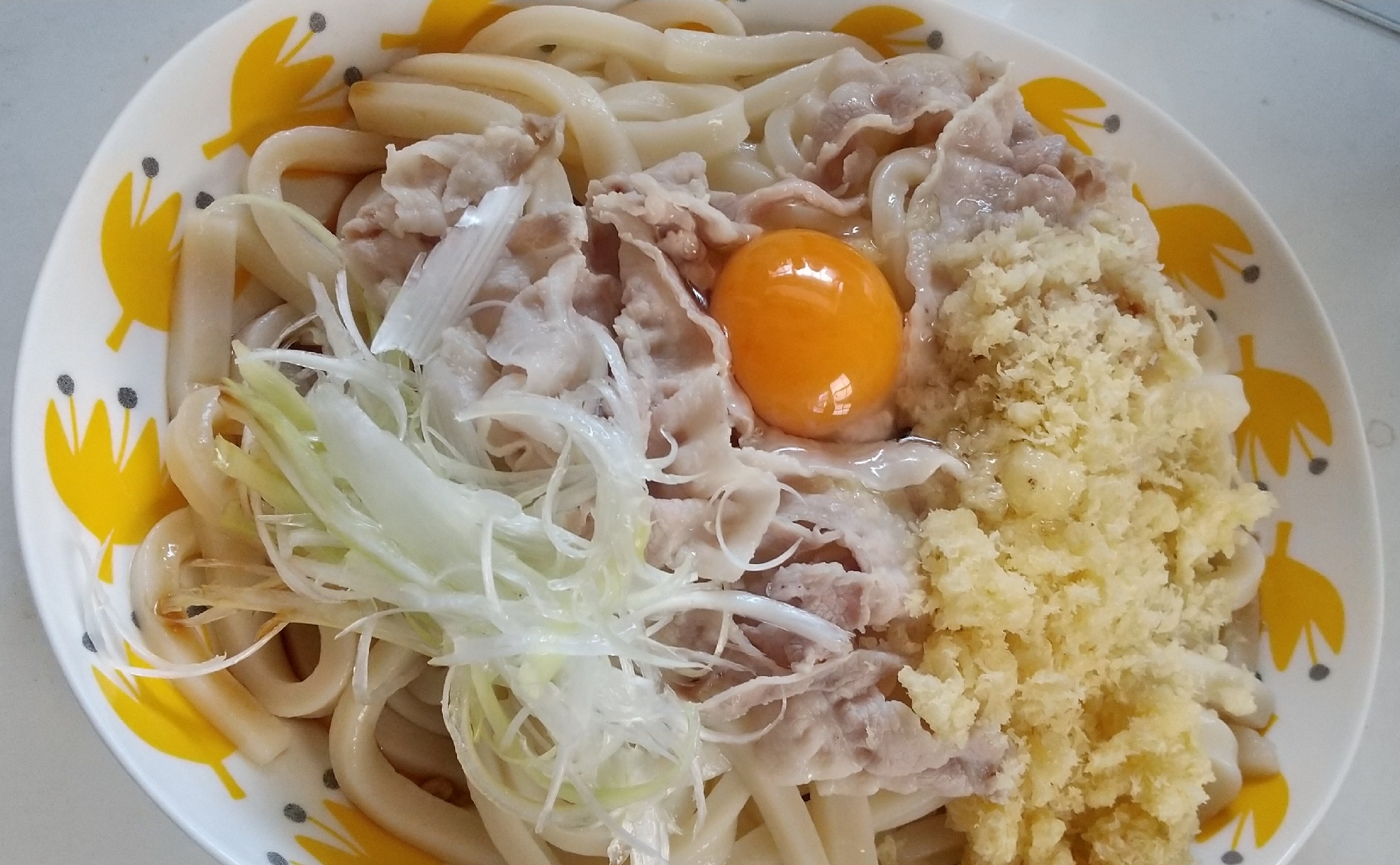 ネギとしょうがたっぷり釜玉うどん