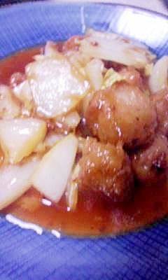 こってりおいしく、御飯がすすむ!白菜と豚肉の酢豚風