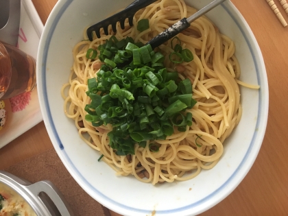 包丁いらず混ぜるだけ☆納豆味噌パスタ