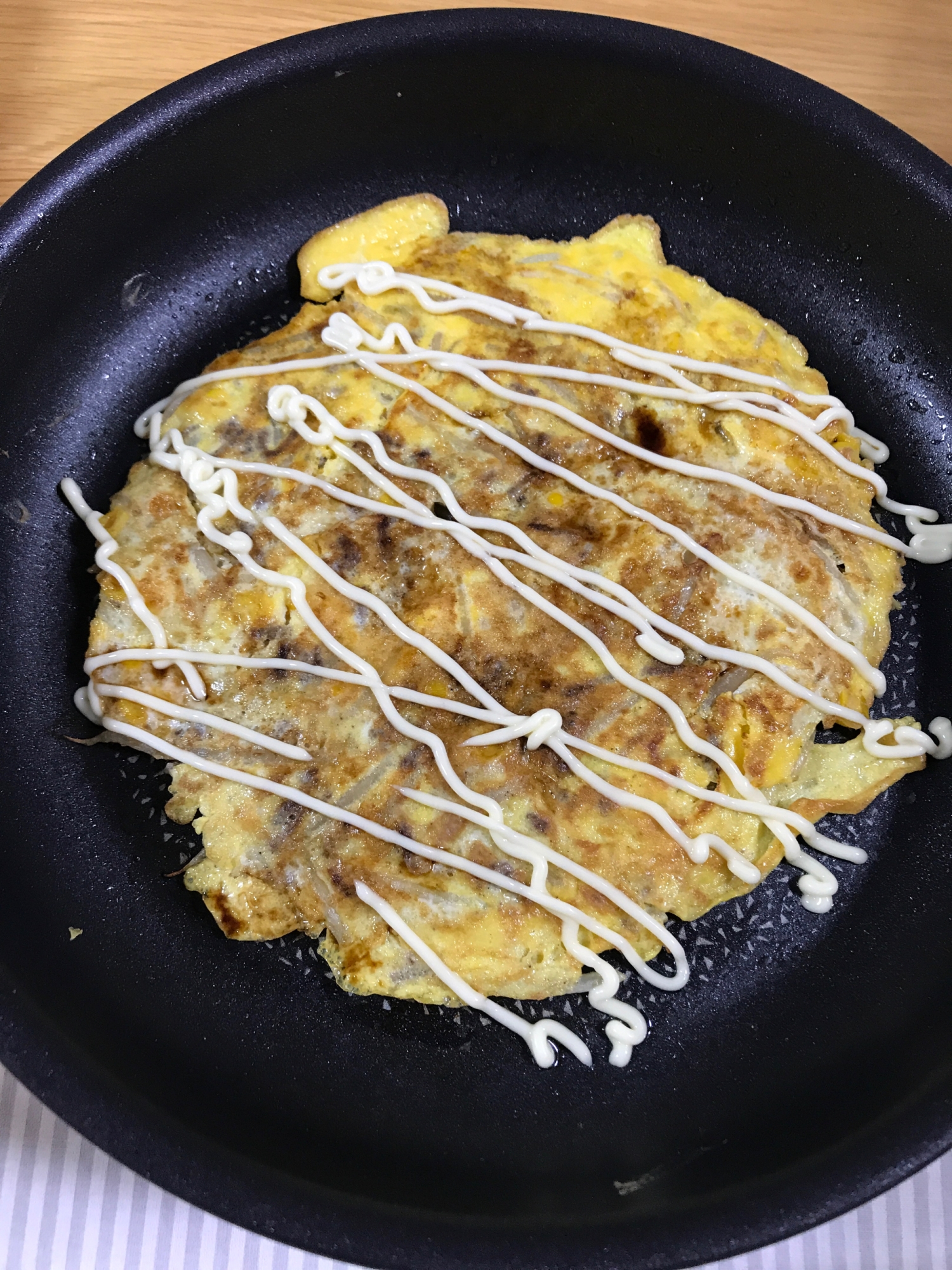 シャキシャキと美味しく！もやしのまぜまぜオムレツ！