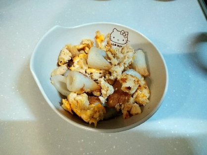 簡単♪高たんぱく質☆豆腐と卵とちくわの炒め物