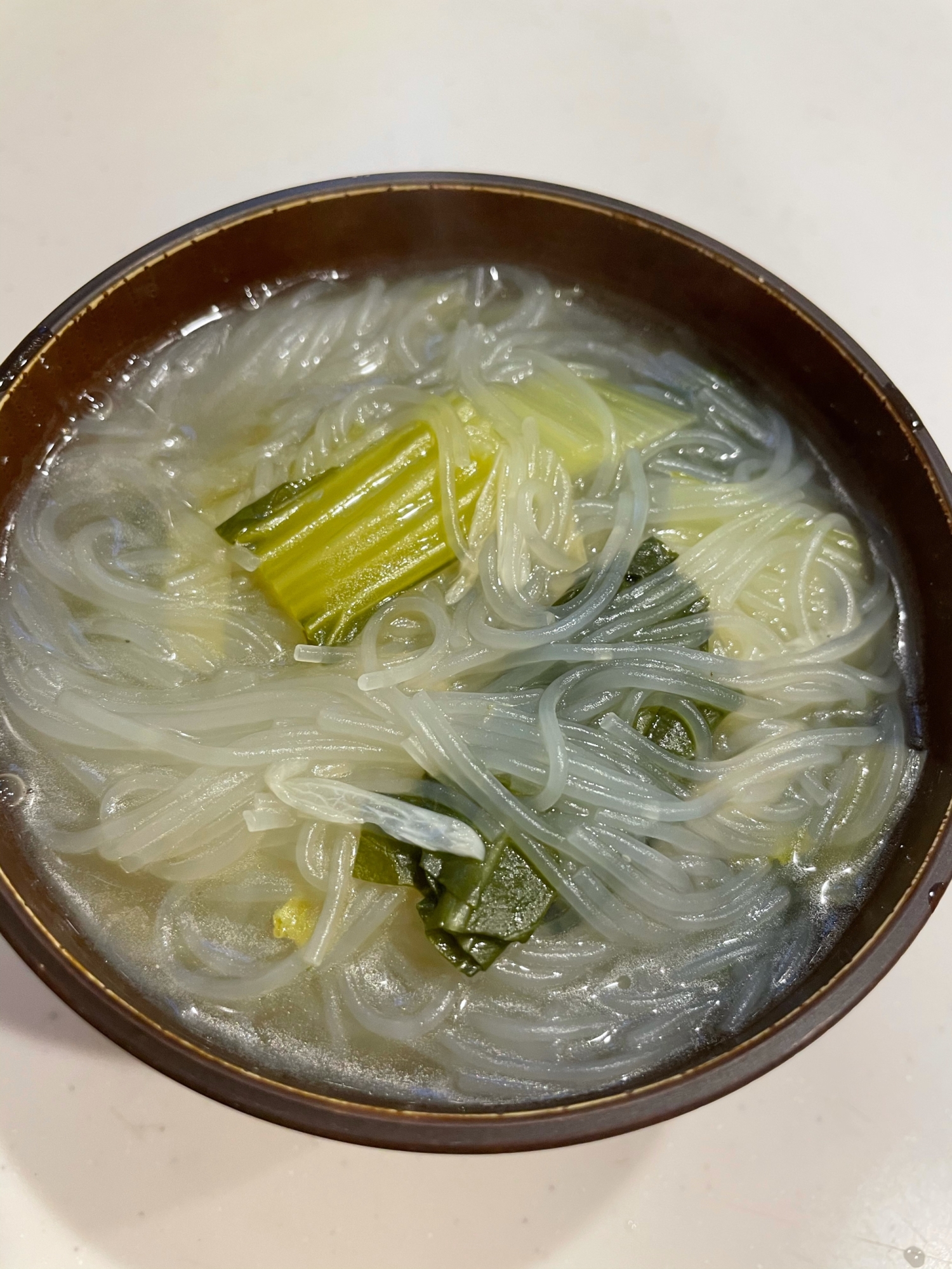 とろ〜り⭐ちんげん菜と春雨の中華スープ