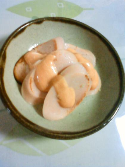 マヨネーズとケチャップ大好きです♪魚肉ソーセージによく合いますね＾＾朝食メニューに加えます!!ごちそうさまでした!!