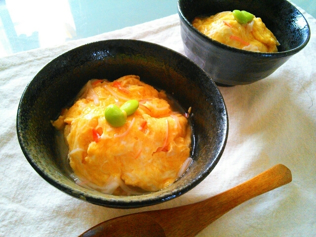 豆腐のカニカマ餡の残りで♪和風かに玉丼♡