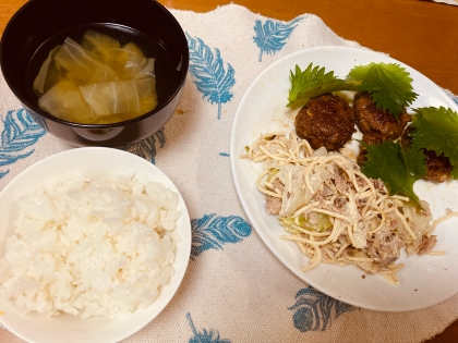 牛豚ひき肉で照り焼き風味にしてみました。
青じそはそのままポンとのせたよ♪とても美味しかったです(#^.^#)