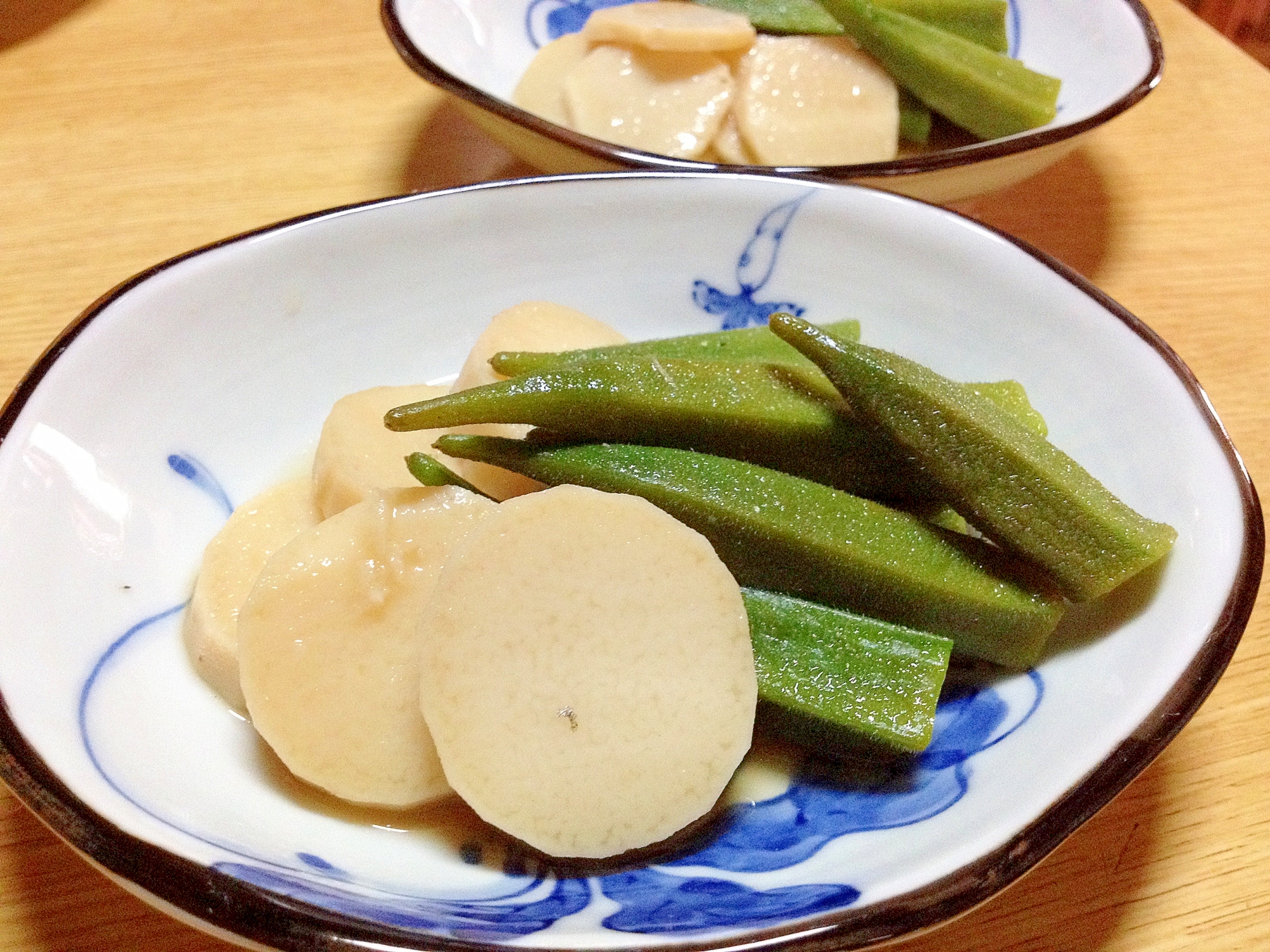 オクラと長芋の煮物（煮干しだしで）