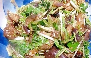 ナスと水菜の煮びたし