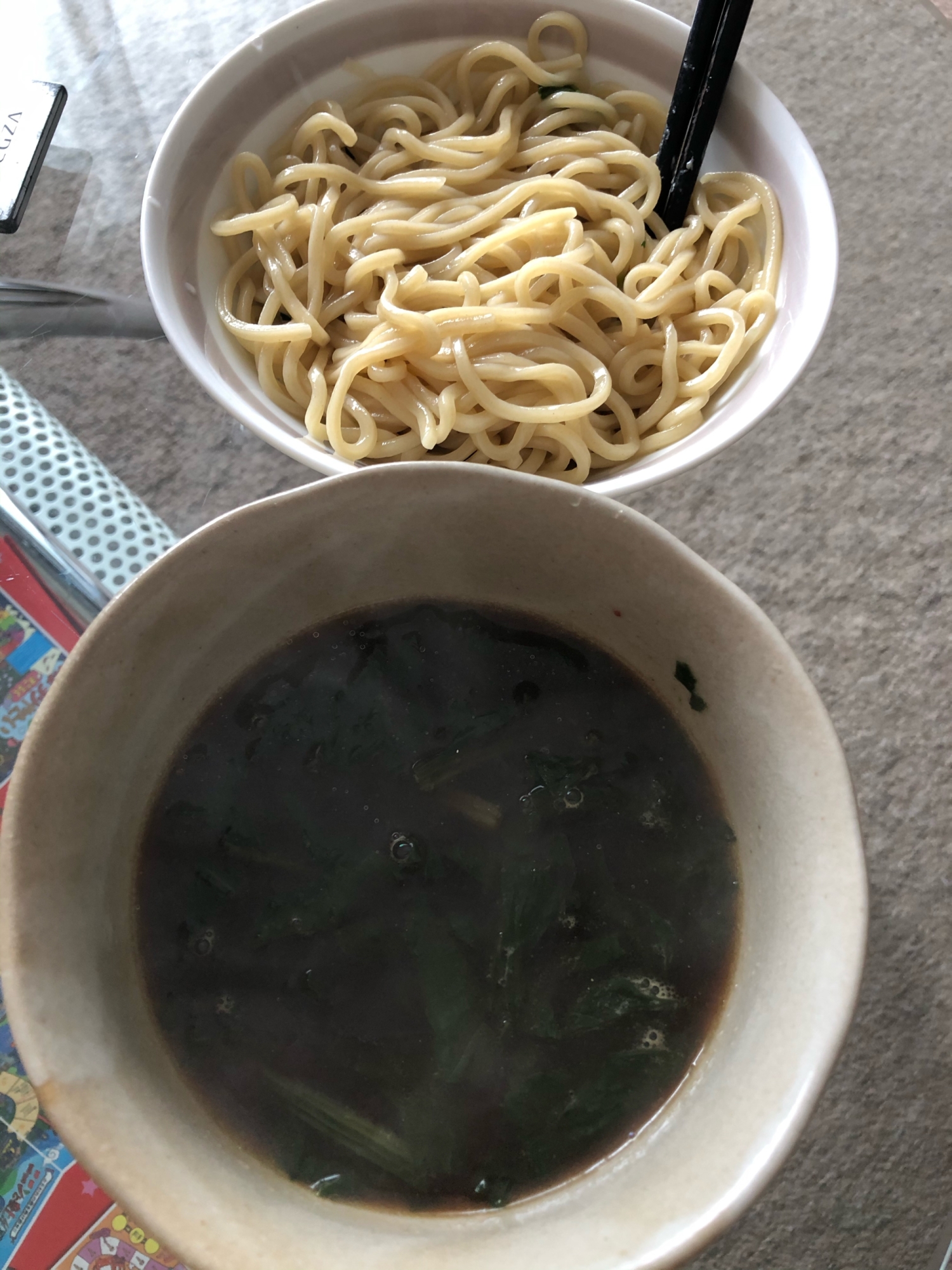 ほうれん草入りレモンつけ麺