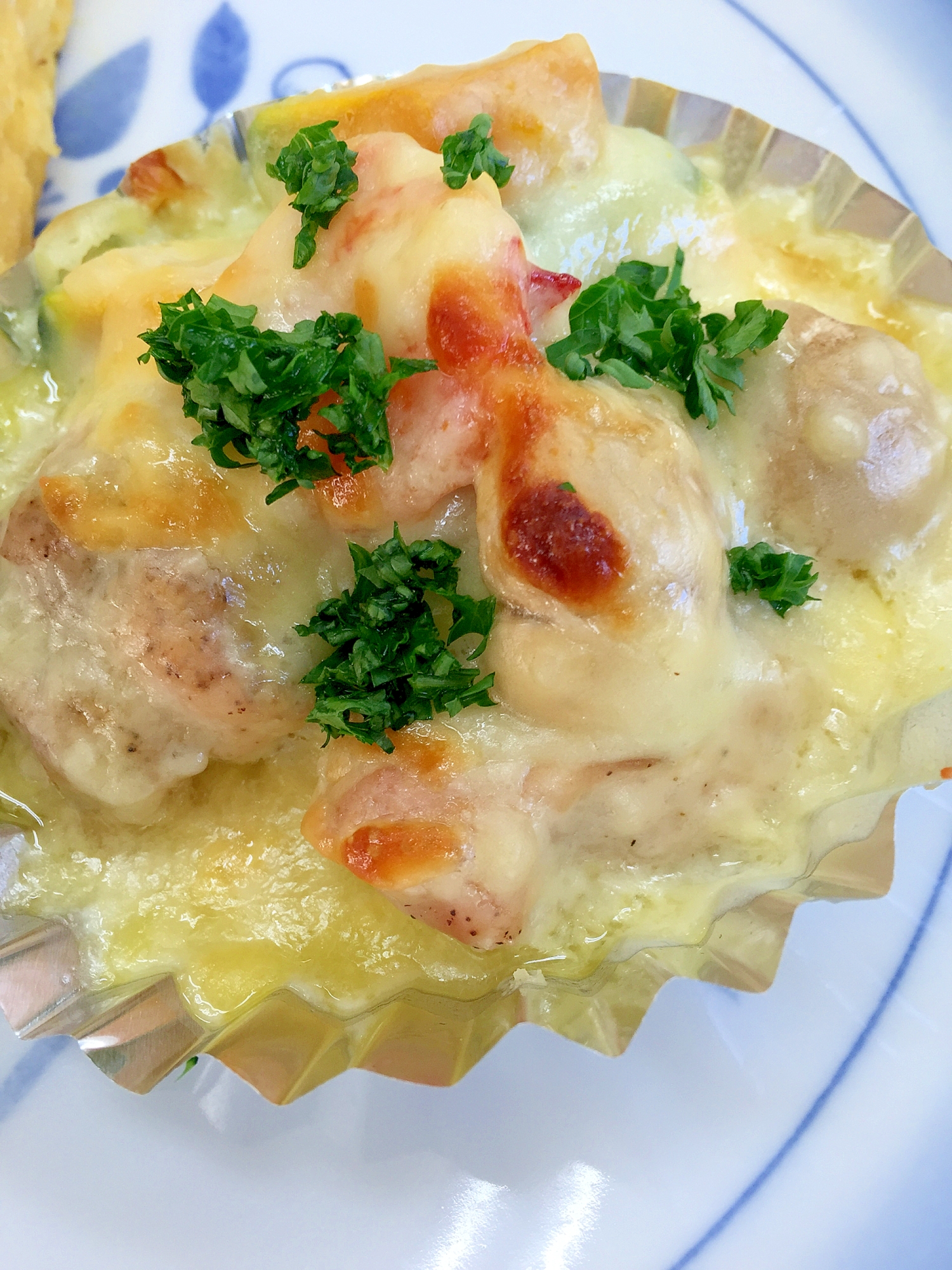 鶏肉の白みそのクリーム焼き