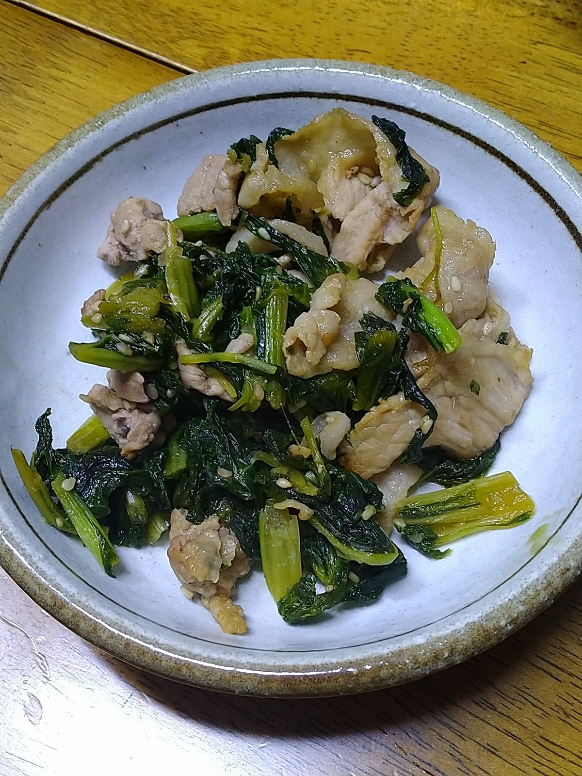 青菜と豚肉炒め