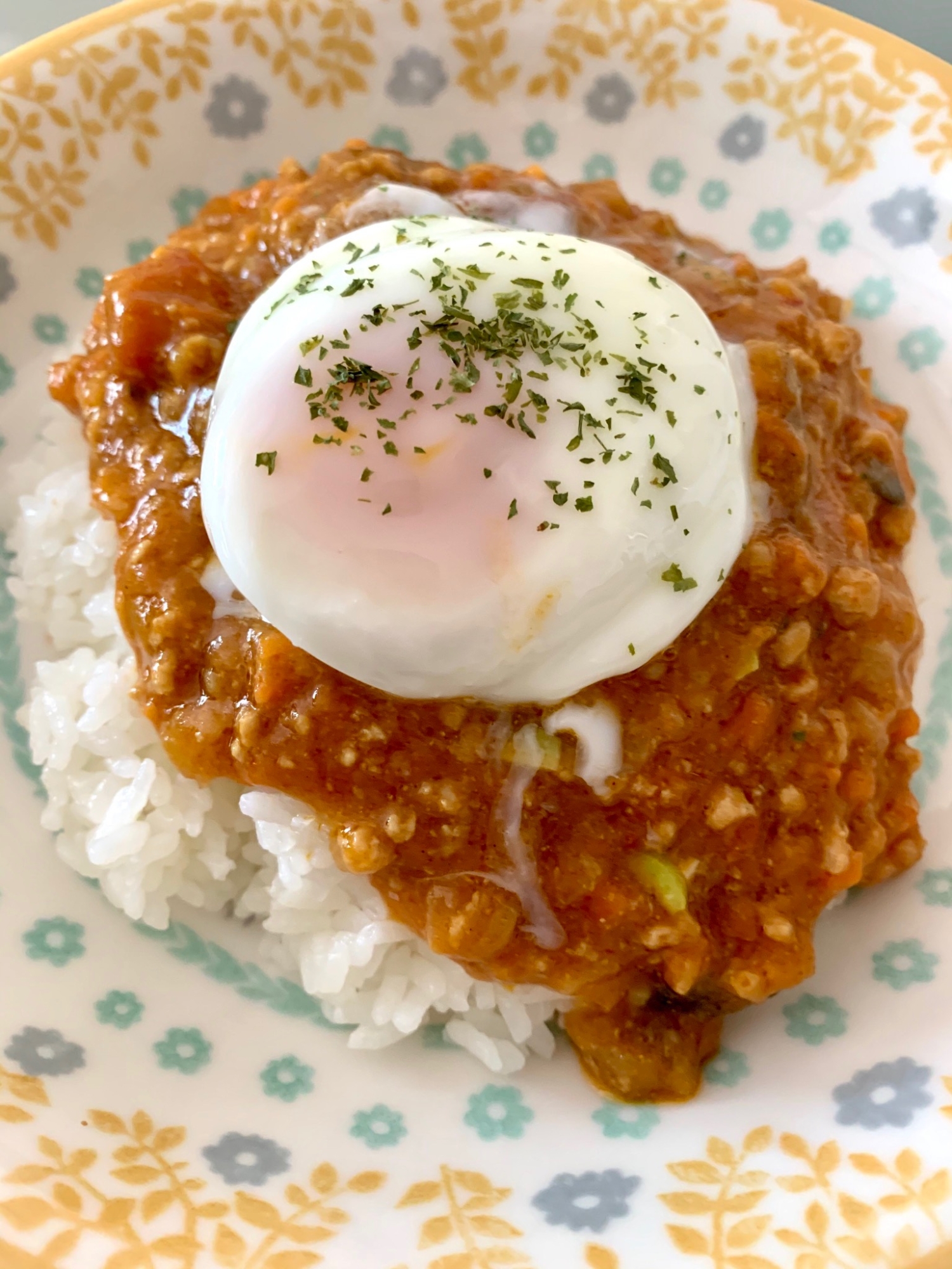 ＊ミートソースの残りでキーマカレー＊