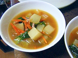 大根と小松菜の冷製とろみスープ