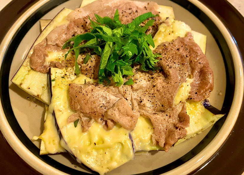 ☆レンジで5分☆ ナスと豚肉のチーズ焼き