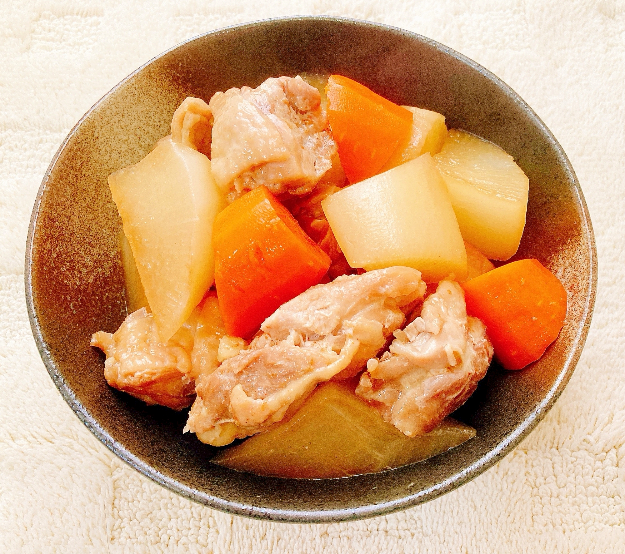 圧力鍋で大根と鶏肉の煮物