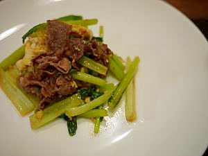 ♡焼き肉のタレde♡牛肉と小松菜炒め