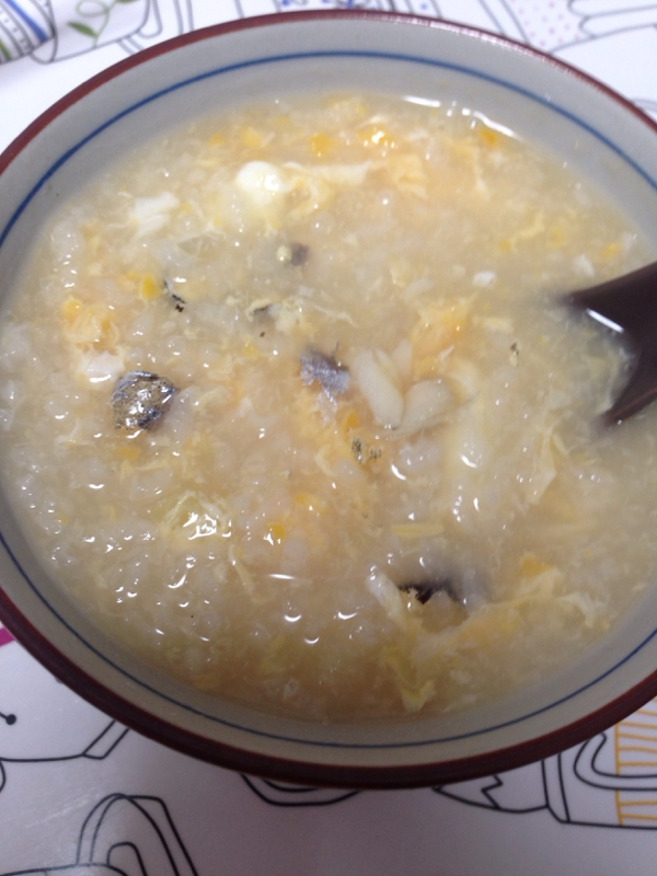 ししゃも&たまご雑炊(*^^*)☆