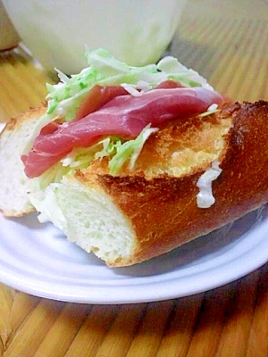 生ハムバケットサンド レシピ 作り方 By Maiko Kuma 楽天レシピ