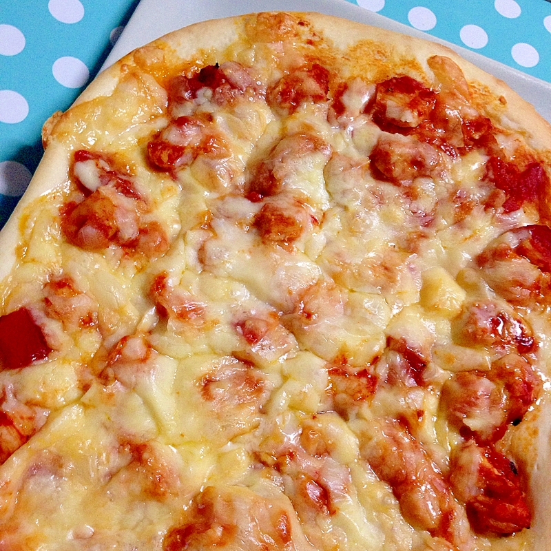 トマト＆チキンのピザ♡