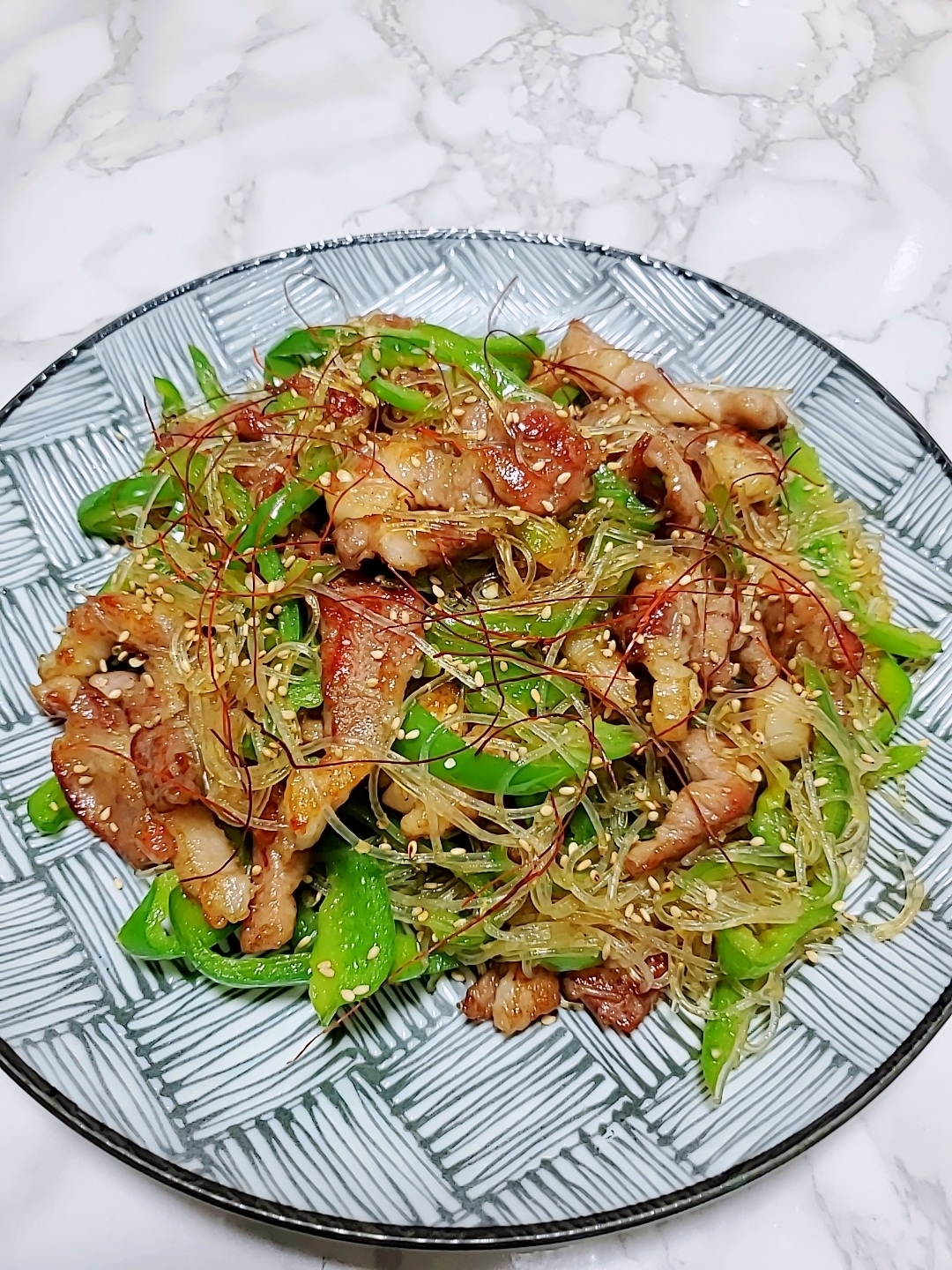 豚肉とピーマンのオイスター春雨