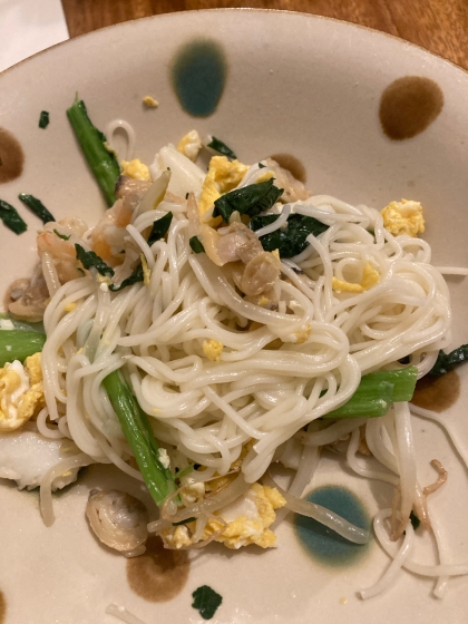 シーフードミックスと野菜で簡単☆焼きそうめん