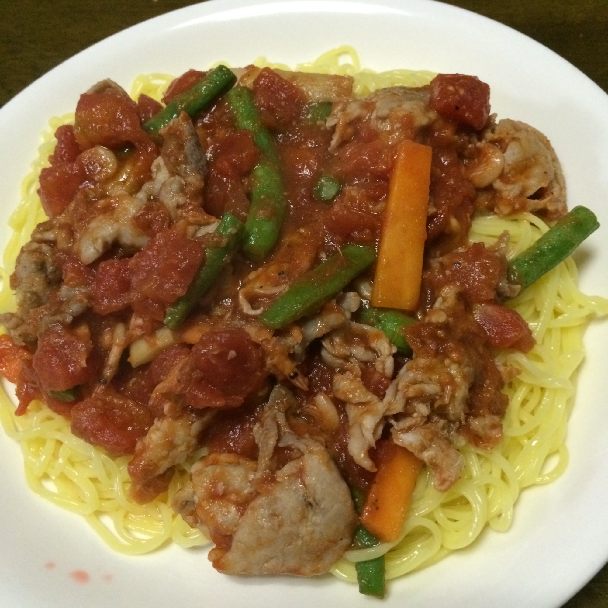 揖保乃糸中華麺で作るトマト麺