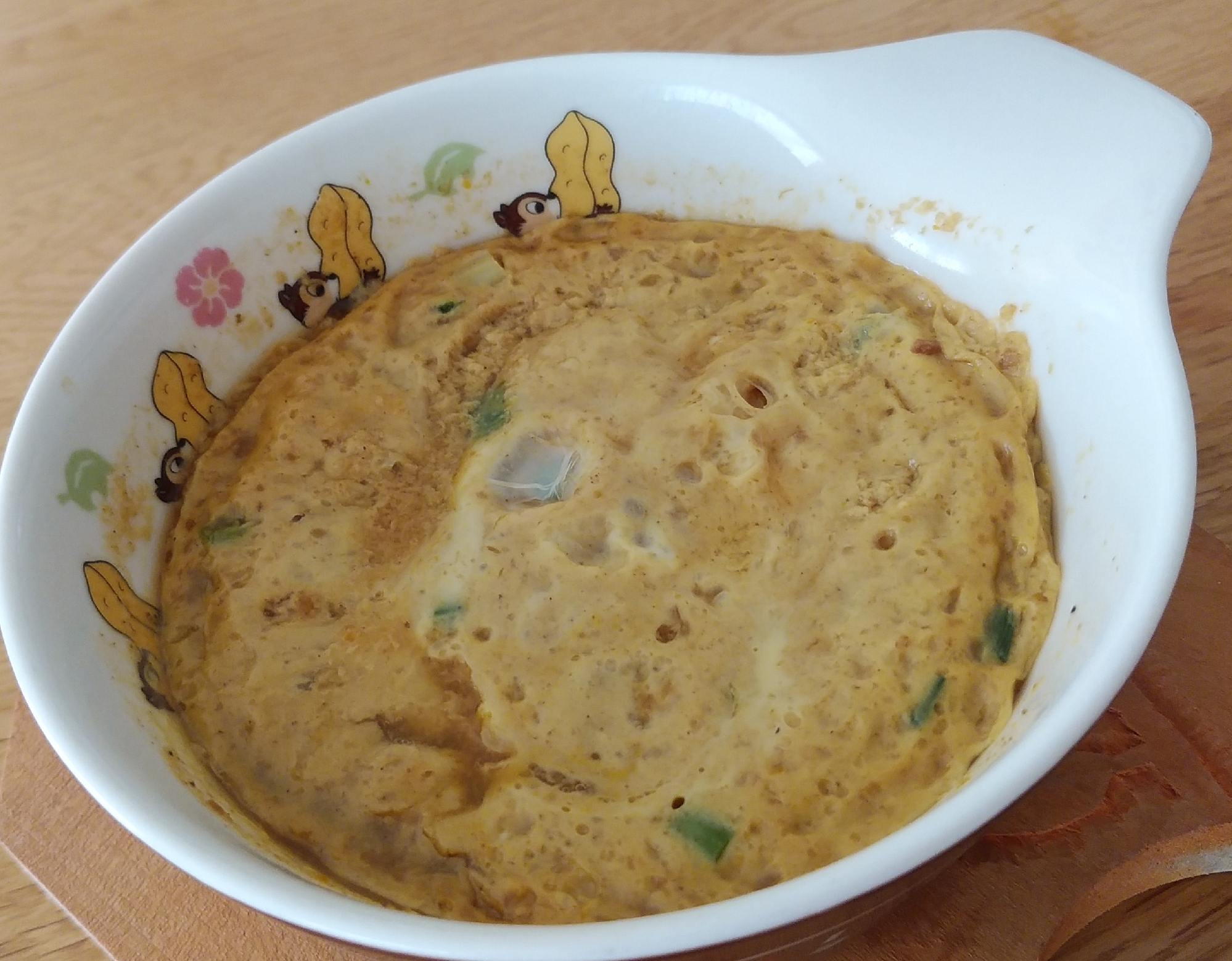 再再アレンジ！カレーうどんつゆのレンチン茶碗蒸し