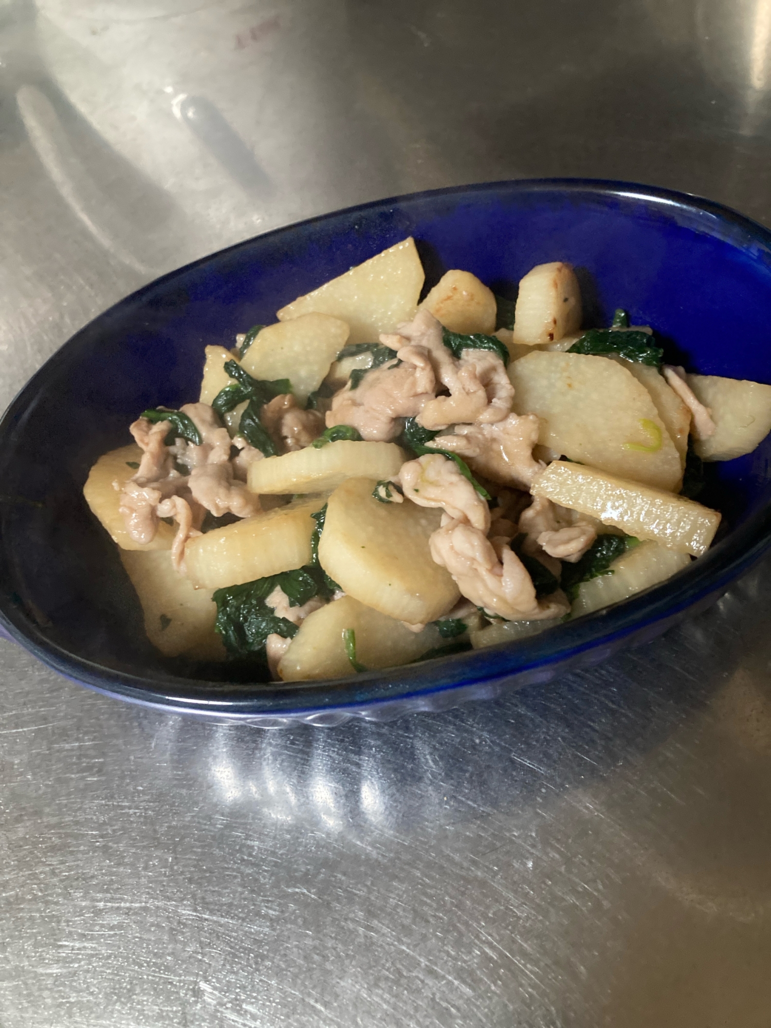 長芋と豚肉の炒め物