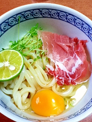 生ハムぶっかけうどん