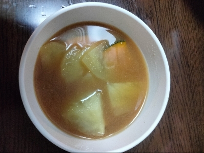 かぼちゃとじゃがいもの味噌汁